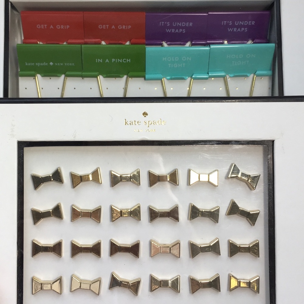 Kate Spade Office Supplies Binder Clips Push Pins